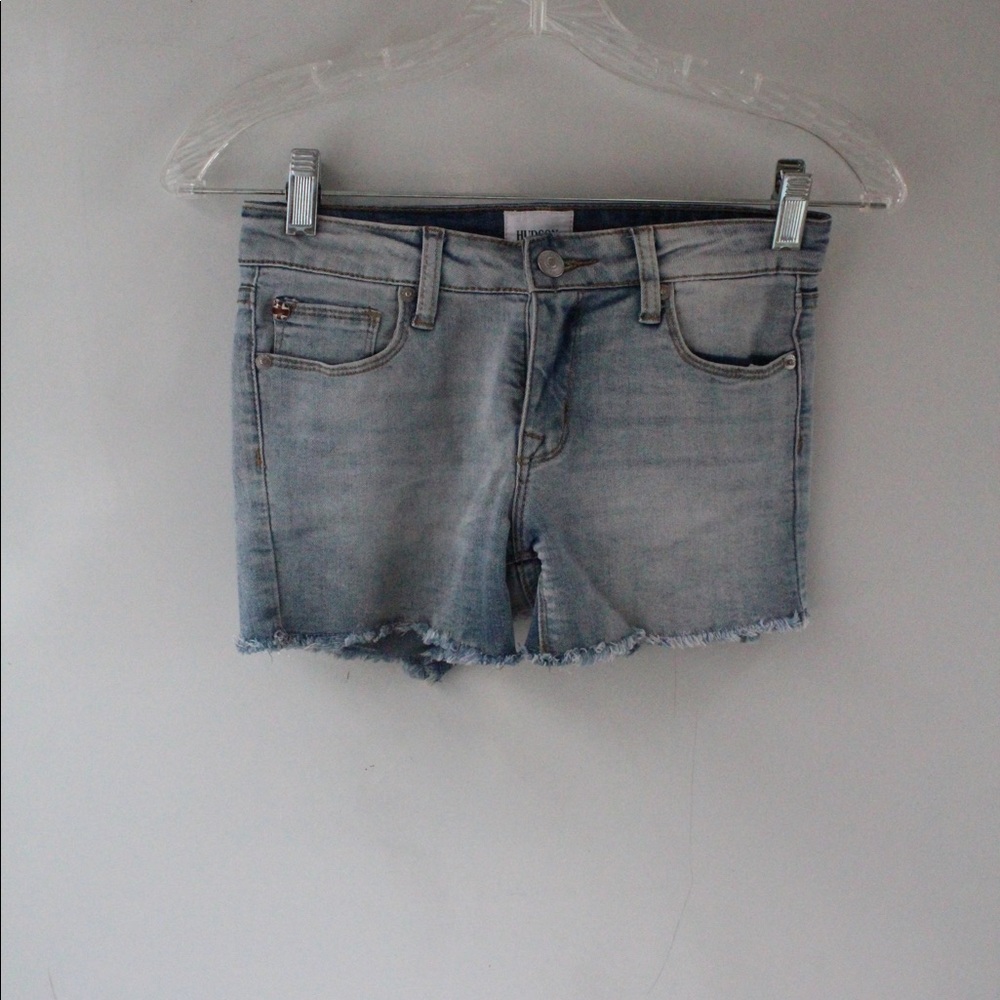 Light wash denim shorts